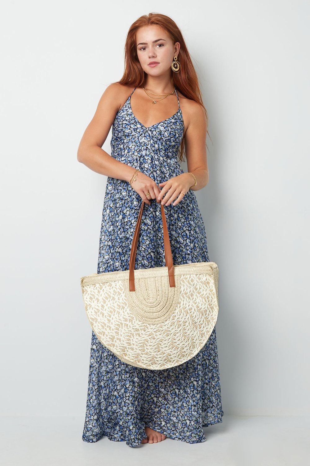 Sac de plage demi lune écru - papier h5Image2